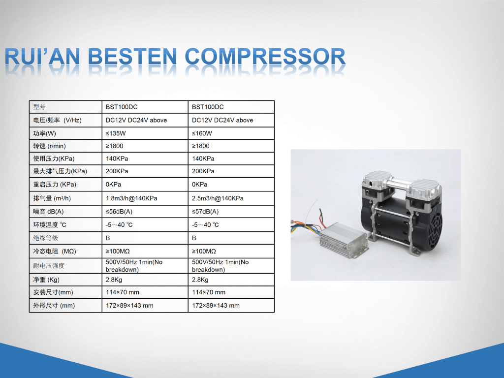 直流DC无油空压机，DC12V,24V,36V,48V,60V,72V,96V,110V,144V,200V,320V,540直流空压机