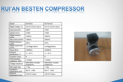 DC oil-free air compressor, DC12V, 24V, 36V, 48V, 60V, 72V, 96V, 110V, 144v, 200V, 320v, 540 DC air compressor