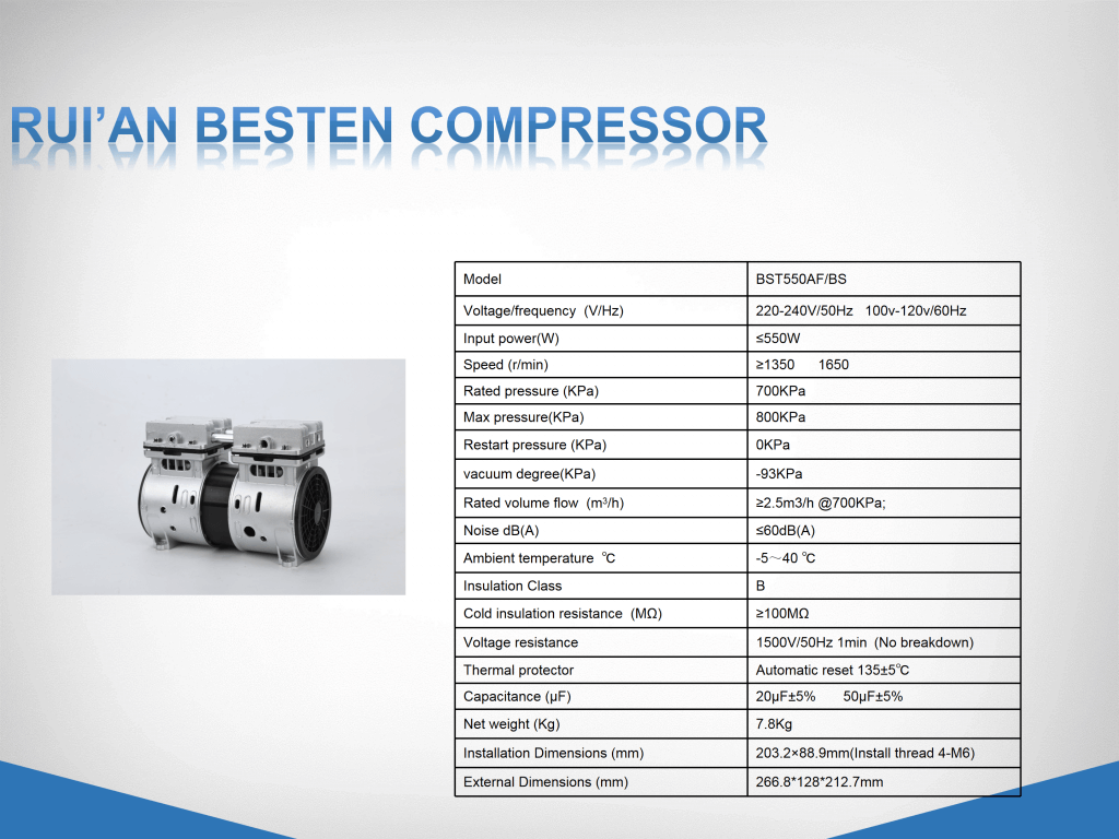 Oil free air compressor head