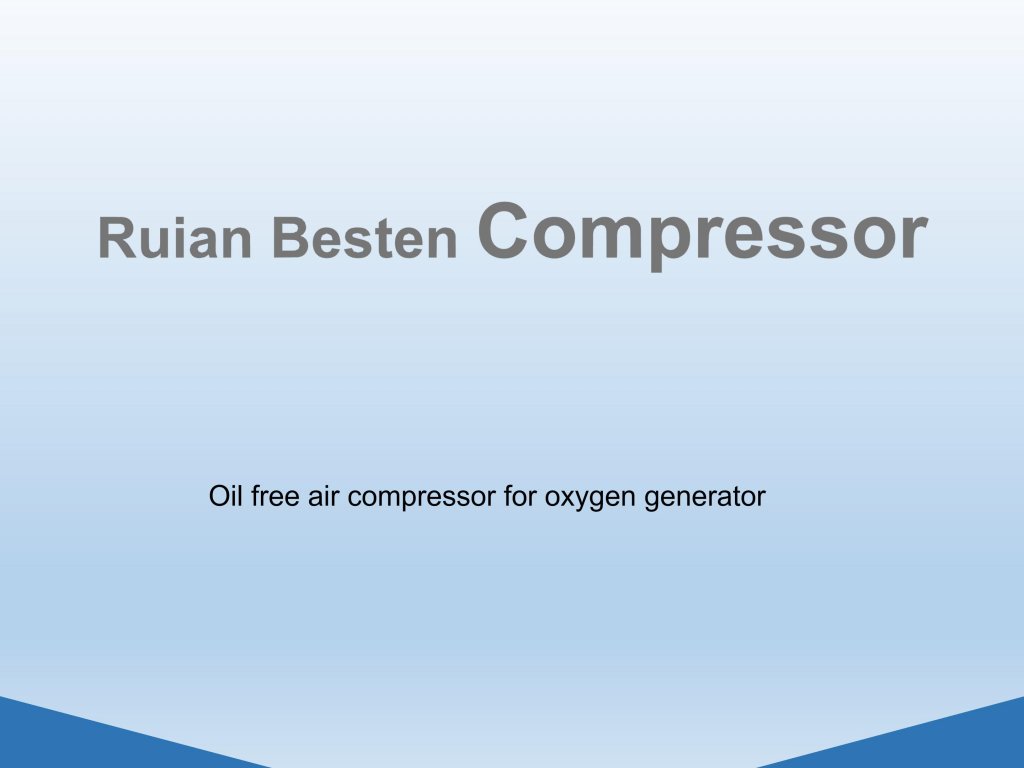 Oil free air compressor for oxygen generator