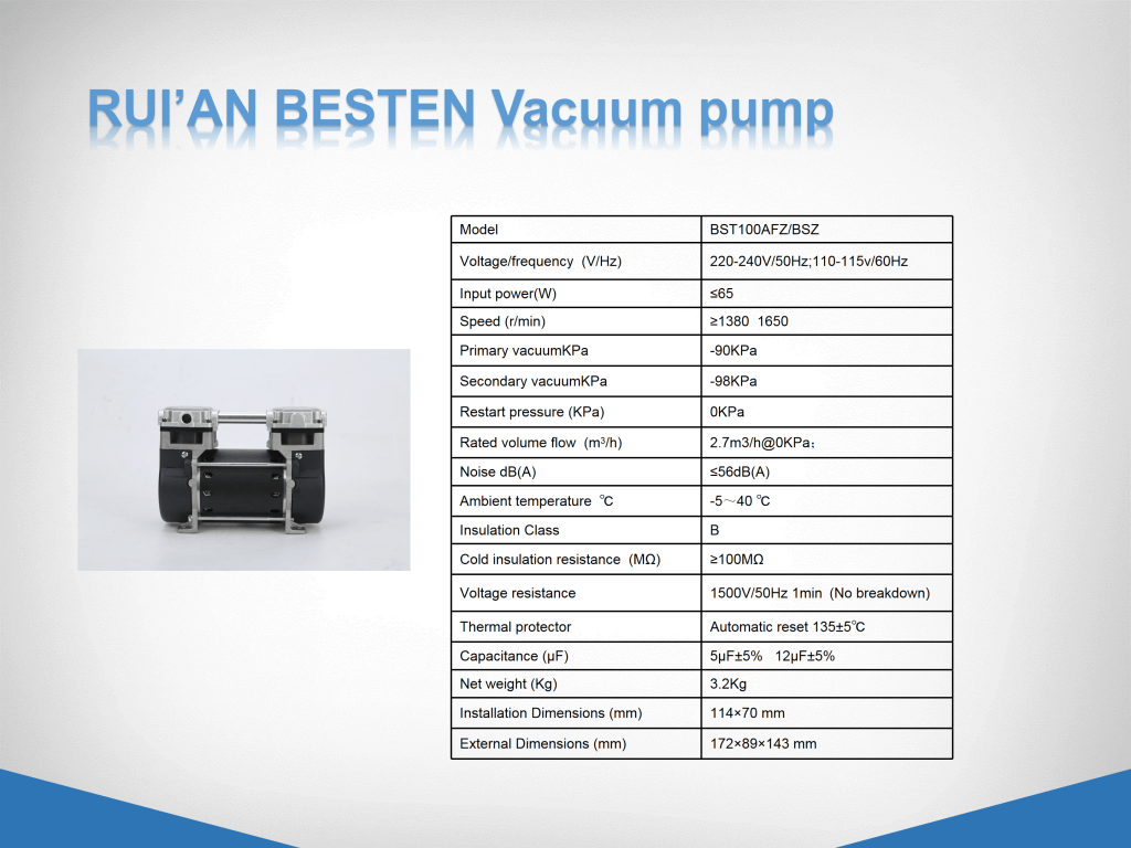 Oil free vacuum pump