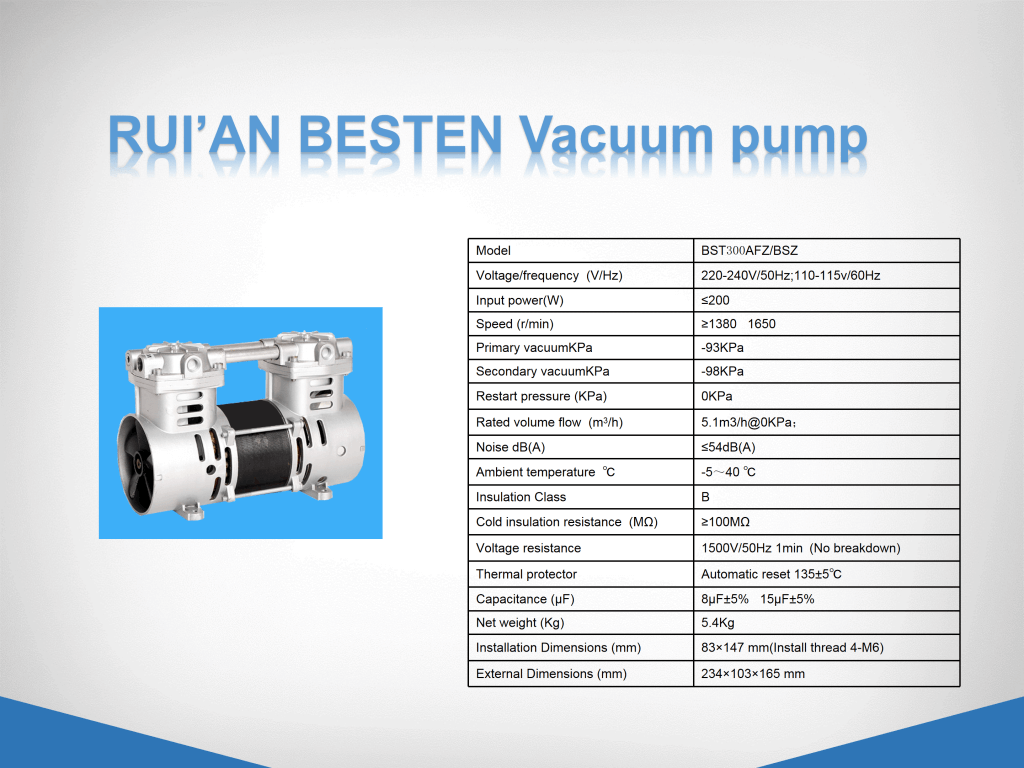 Oil free vacuum pump