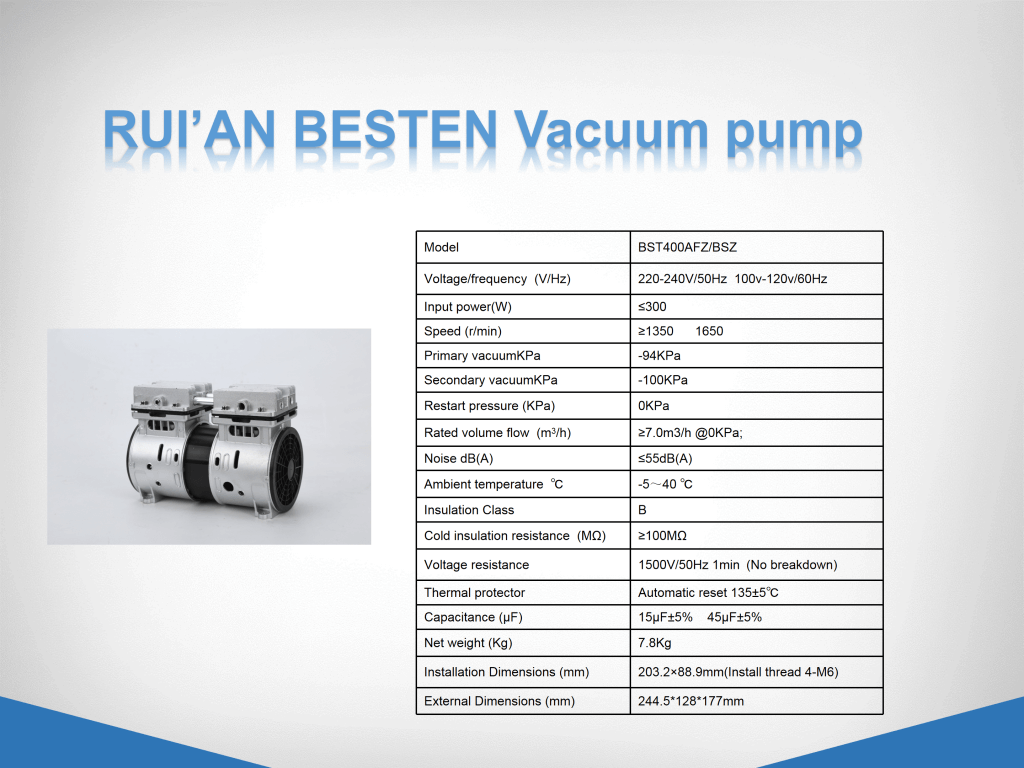 Oil free vacuum pump