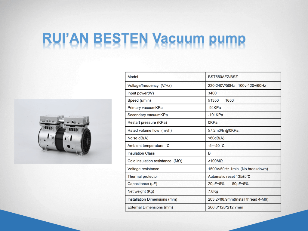 Oil free vacuum pump