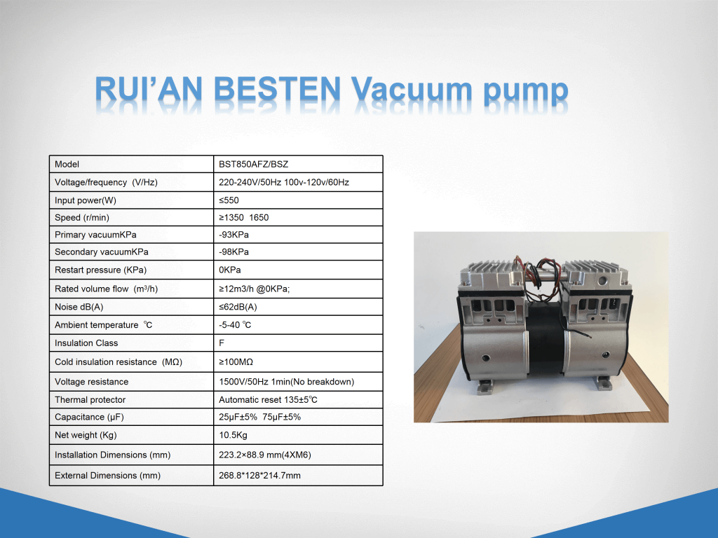 Oil free vacuum pump