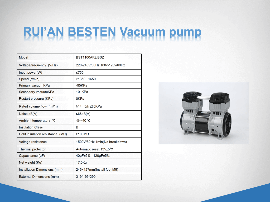 Oil free vacuum pump