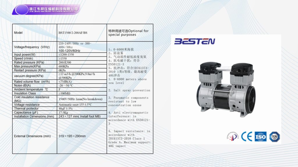 BSTEN特种空压机活塞式车载用列车用高寿命气泵火车用汽车用空气压缩机BST1500/2-200AF/BS