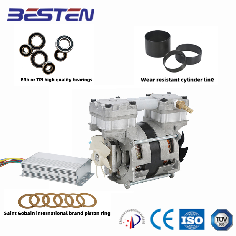 BSTEN特种空压机直流DC12V/24V/36V/48V/60V  军工用 高端特小型无油空压机BST80/5DC