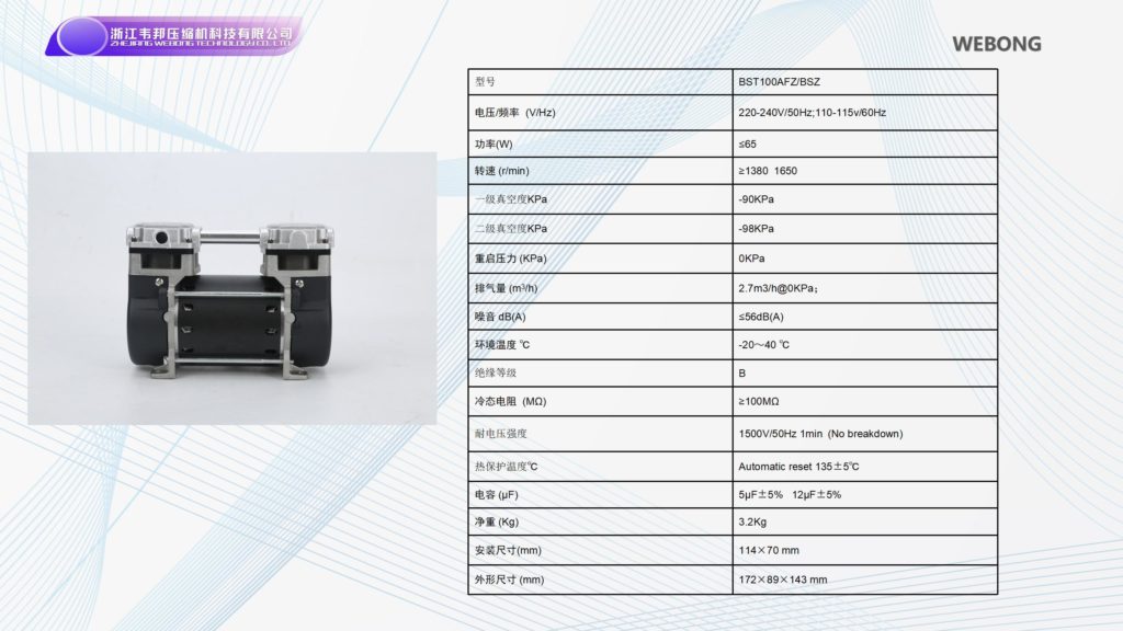 BSTEN 真空泵静音无油空压机大型便捷静音耐高温耐用BST100AFZ/BSZ